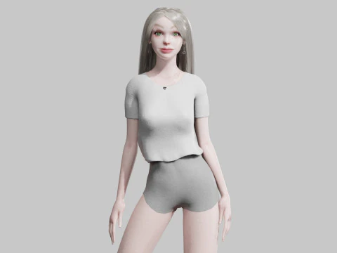 예쁜 젊은여자 V32484 3D 모델