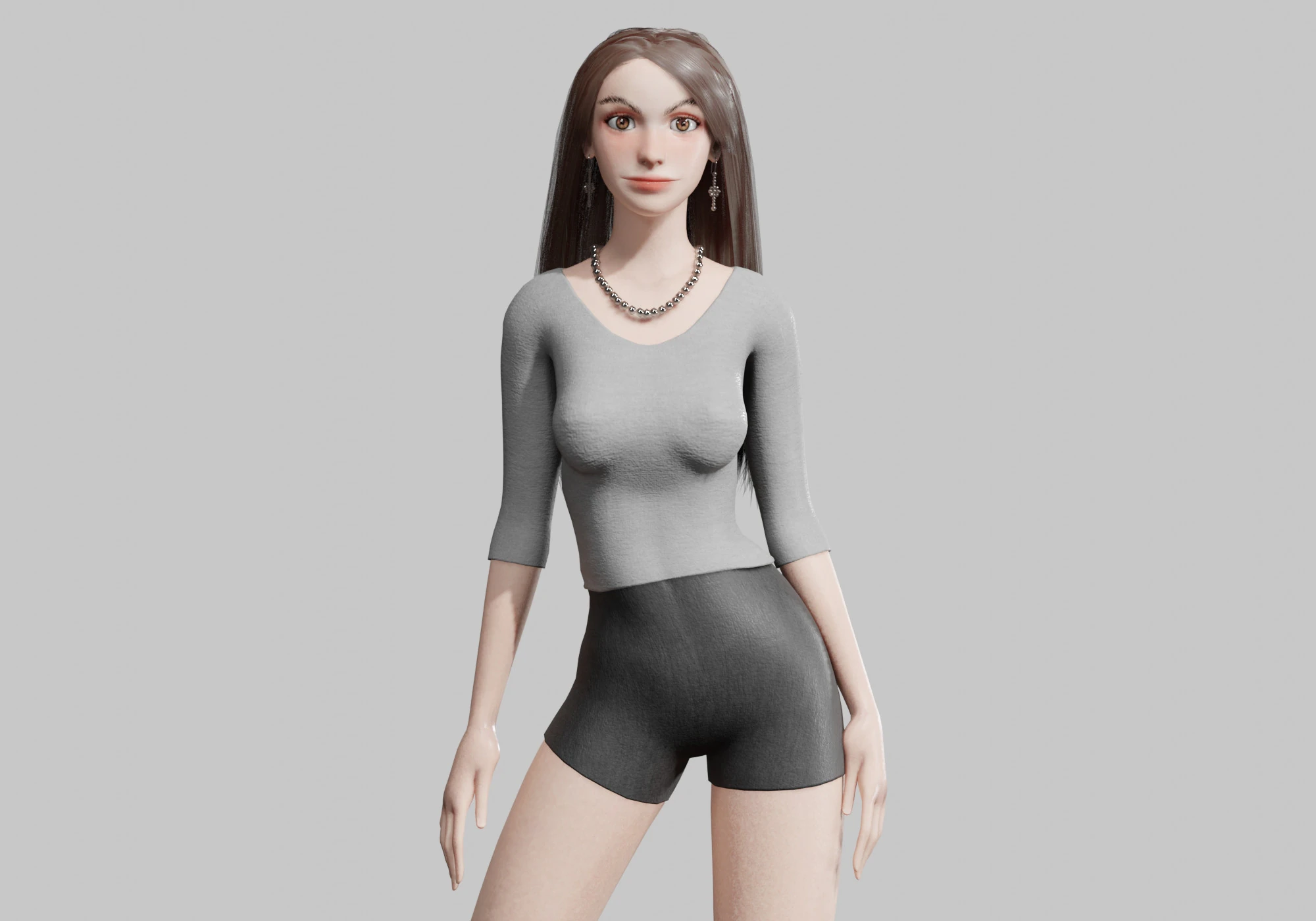 Standard cute Woman V33978 3D Model .c4d .max .obj .3ds .fbx .stl .blend 