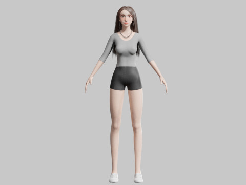 Standard cute Woman V33978 3D Model
