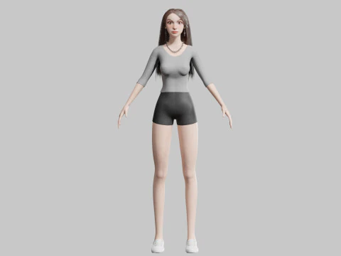 Standard cute Woman V33978 3D Model