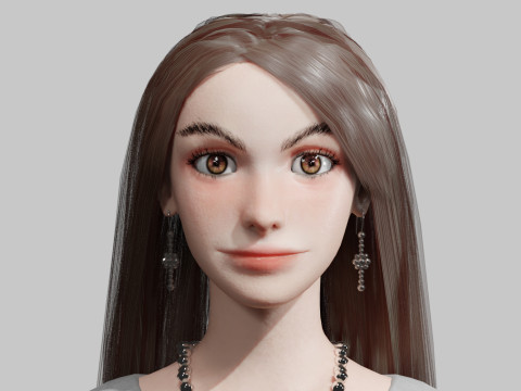 Standard cute Woman V33978 3D Model