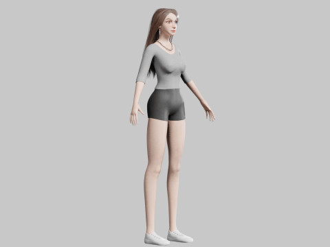 Standard cute Woman V33978 3D Model