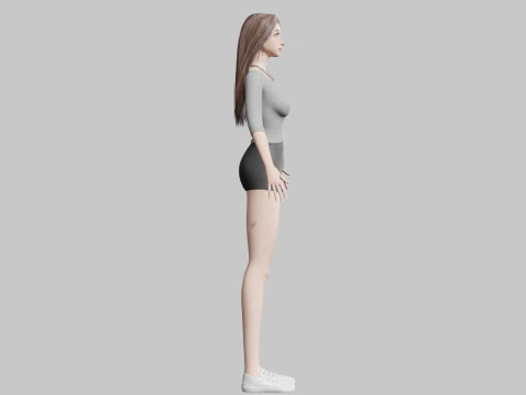 Standard cute Woman V33978 3D Model