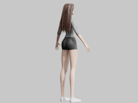 Standard cute Woman V33978 3D Model