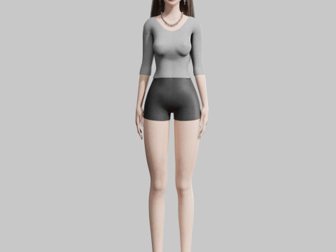 Standard cute Woman V33978 3D Model