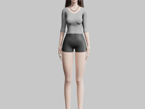 Standard cute Woman V33978 3D Model