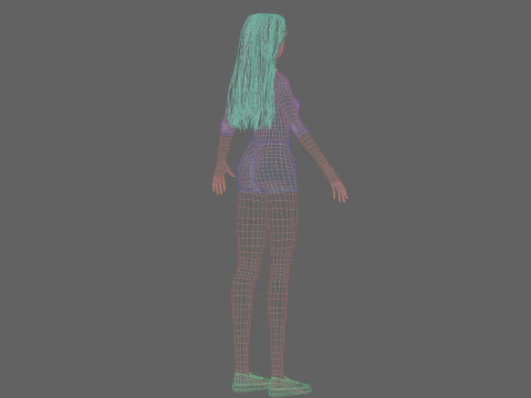 Standard cute Woman V33978 3D Model