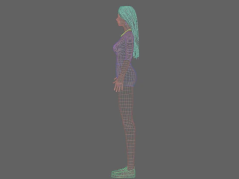Standard cute Woman V33978 3D Model