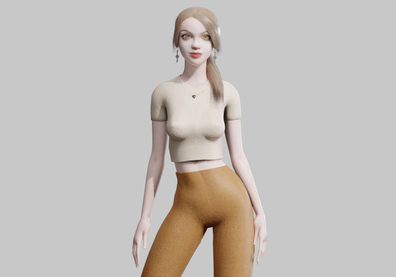Stylized cute Woman V28371 Modelo 3D .c4d .max .obj .3ds .fbx .stl .blend