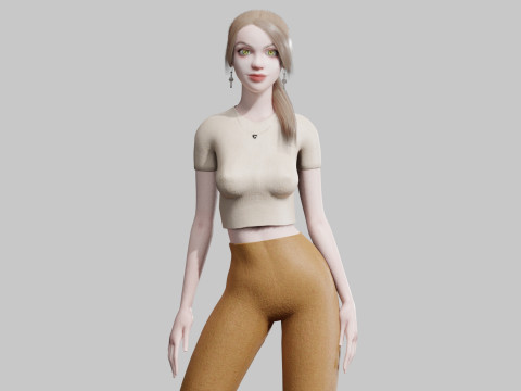 Stylized cute Woman V28371 3D Model