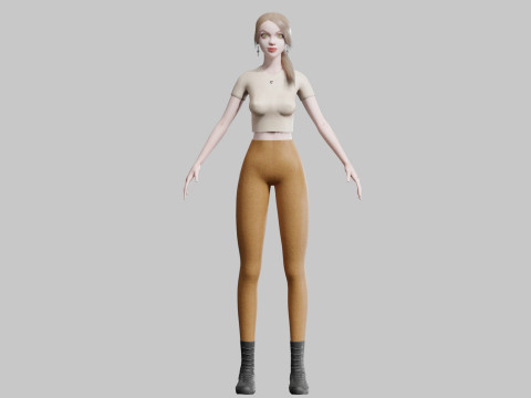 Stylized cute Woman V28371 Modelo 3D