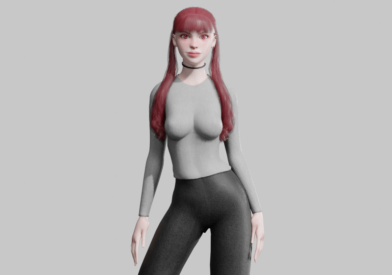 Stylized Pretty Woman V26489 3Dモデル .c4d .max .obj .3ds .fbx .stl .blend