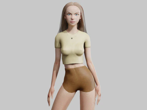 Douce femme mignonne V28173 Modèle 3D