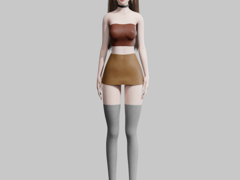 Teen cute Woman V34585 3D Model