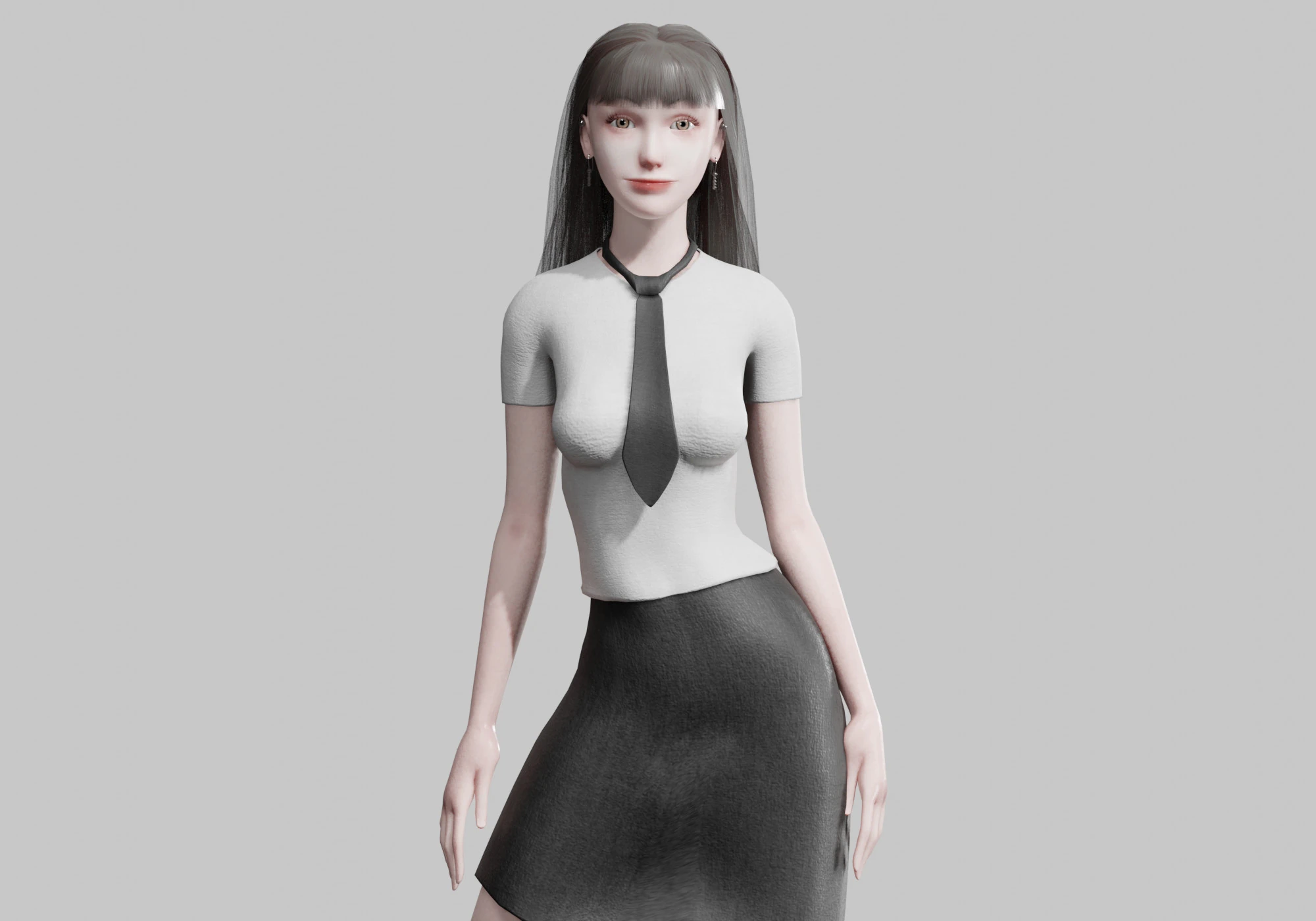 White business Woman V28351 3D Model .c4d .max .obj .3ds .fbx .stl .blend