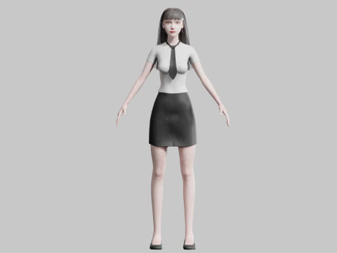 White business Woman V28351 3D Model