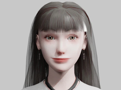 White business Woman V28351 3D Model