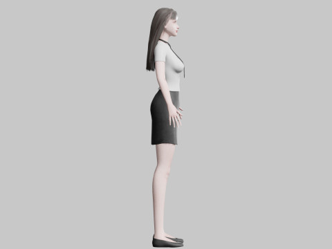 White business Woman V28351 3D-Modell