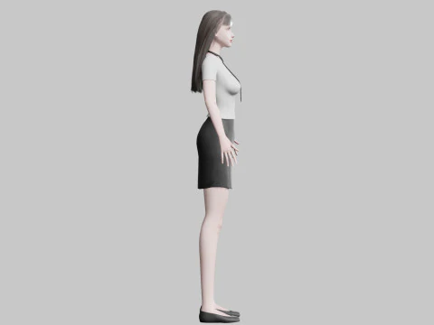 White business Woman V28351 3D Model