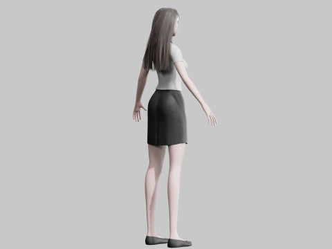 White business Woman V28351 3D-Modell