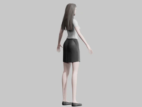 White business Woman V28351 3D Model