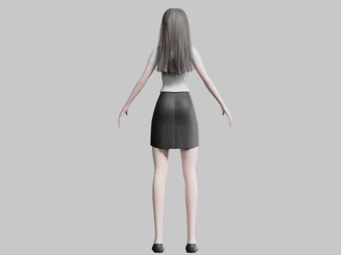 White business Woman V28351 3D Model