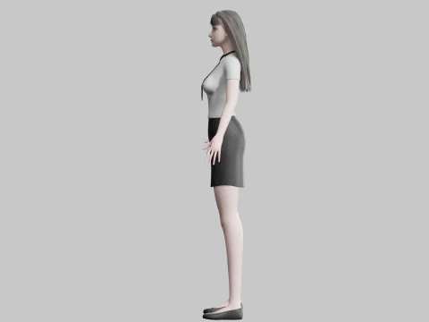 White business Woman V28351 3D Model