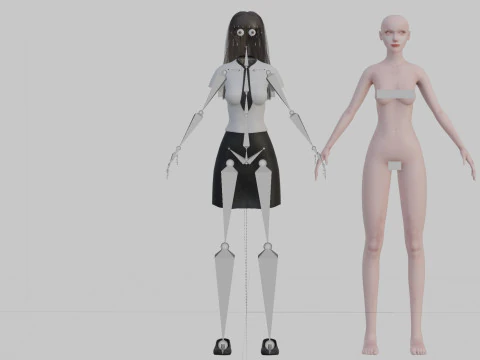 White business Woman V28351 3D Model