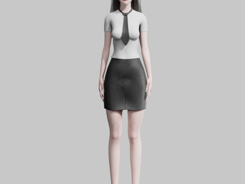 White business Woman V28351 3D-Modell