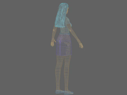 White business Woman V28351 3D Model