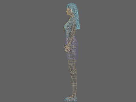 White business Woman V28351 3D Model