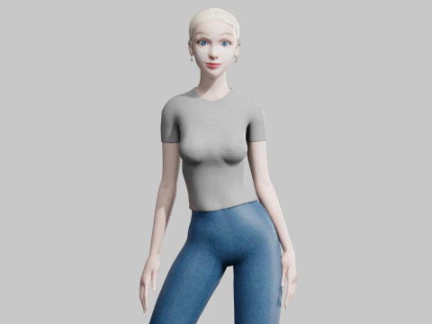 Young cute Woman V26020 3D Model