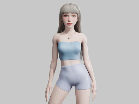 Básico Mujer hermosa V31844 Modelo 3D