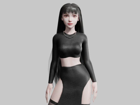 Basic classique femme V33083 Modèle 3D