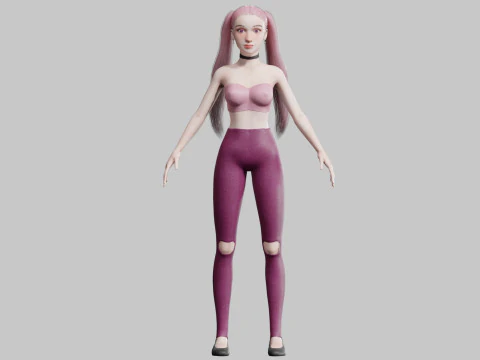 Basic cool woman V20927 3D Model