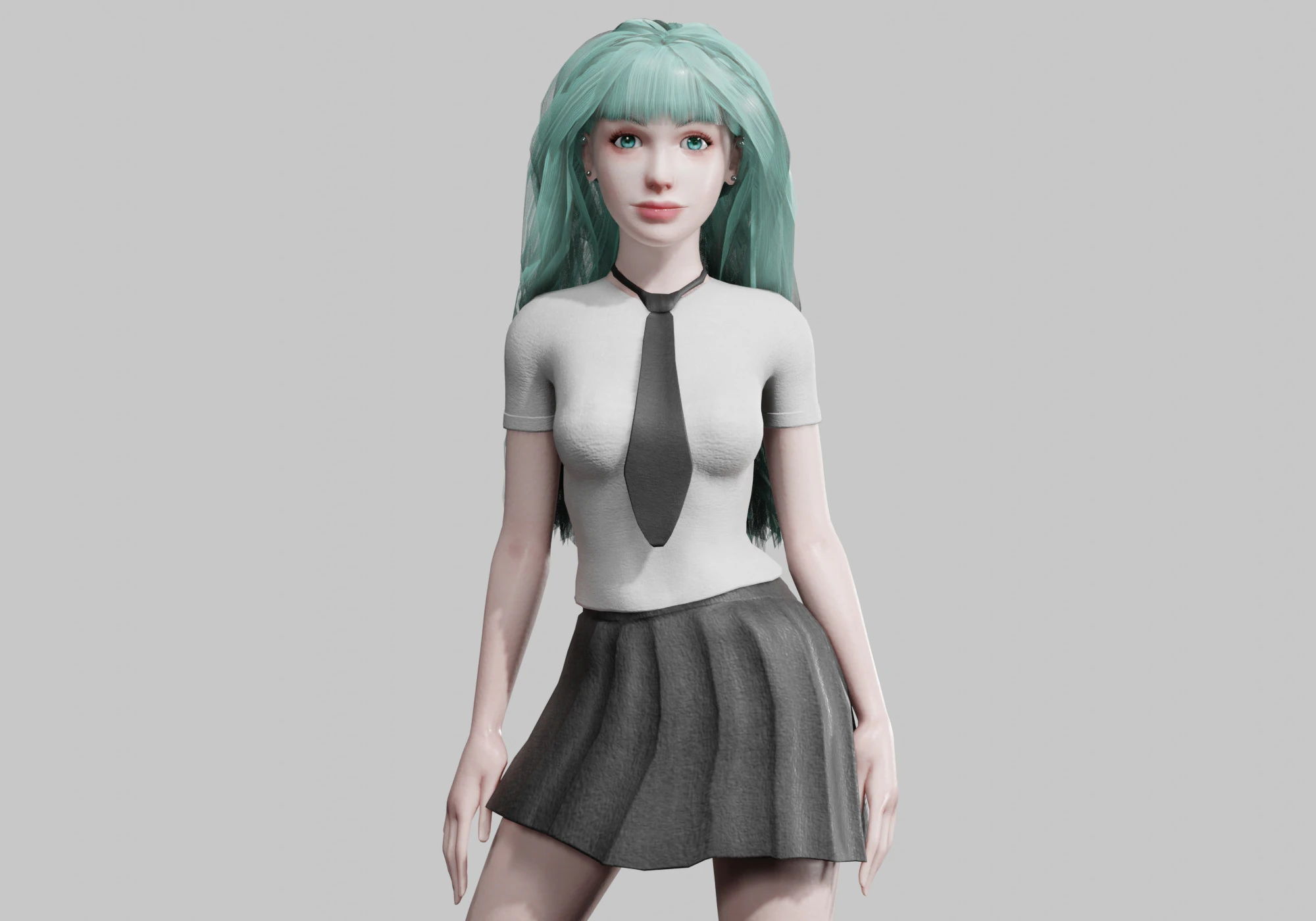 Basic cute Woman V33157 3D Model .c4d .max .obj .3ds .fbx .stl .blend 