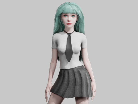 Basic cute Woman V33157 3D 모델