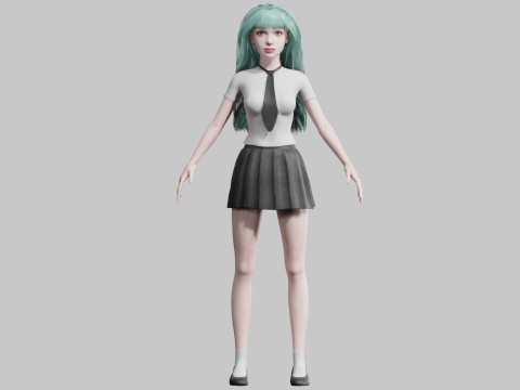 Basic cute Woman V33157 3D Model
