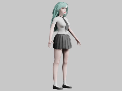 Basic cute Woman V33157 3D Model