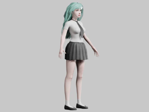 Basic cute Woman V33157 3D Model
