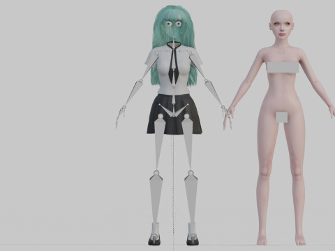 Basic cute Woman V33157 3D Model