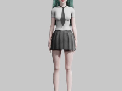Basic cute Woman V33157 3D Model
