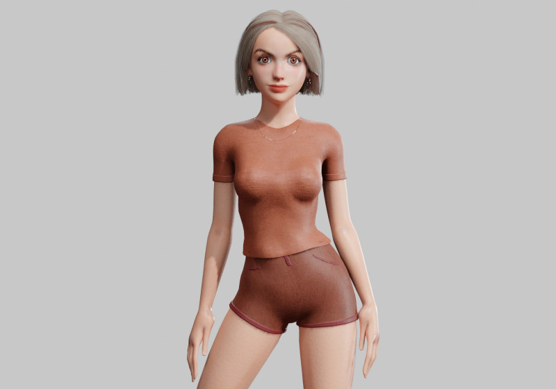 Basic sweet Woman V33229 3D मॉडल .c4d .max .obj .3ds .fbx .stl .blend 