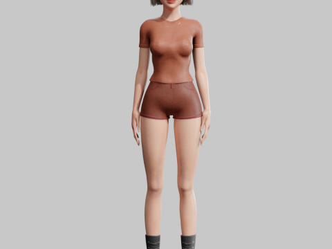 Basic sweet Woman V33229 3D मॉडल