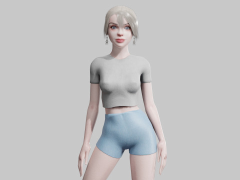 Beautiful cute Woman V23949 Modello 3D