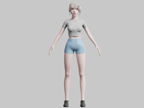 Beautiful cute Woman V23949 3D Model