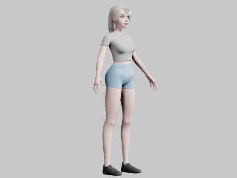 Beautiful cute Woman V23949 3D Model
