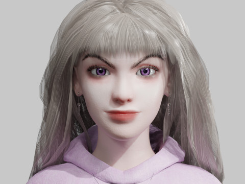 Cartoon cute Woman V42687 3D 모델