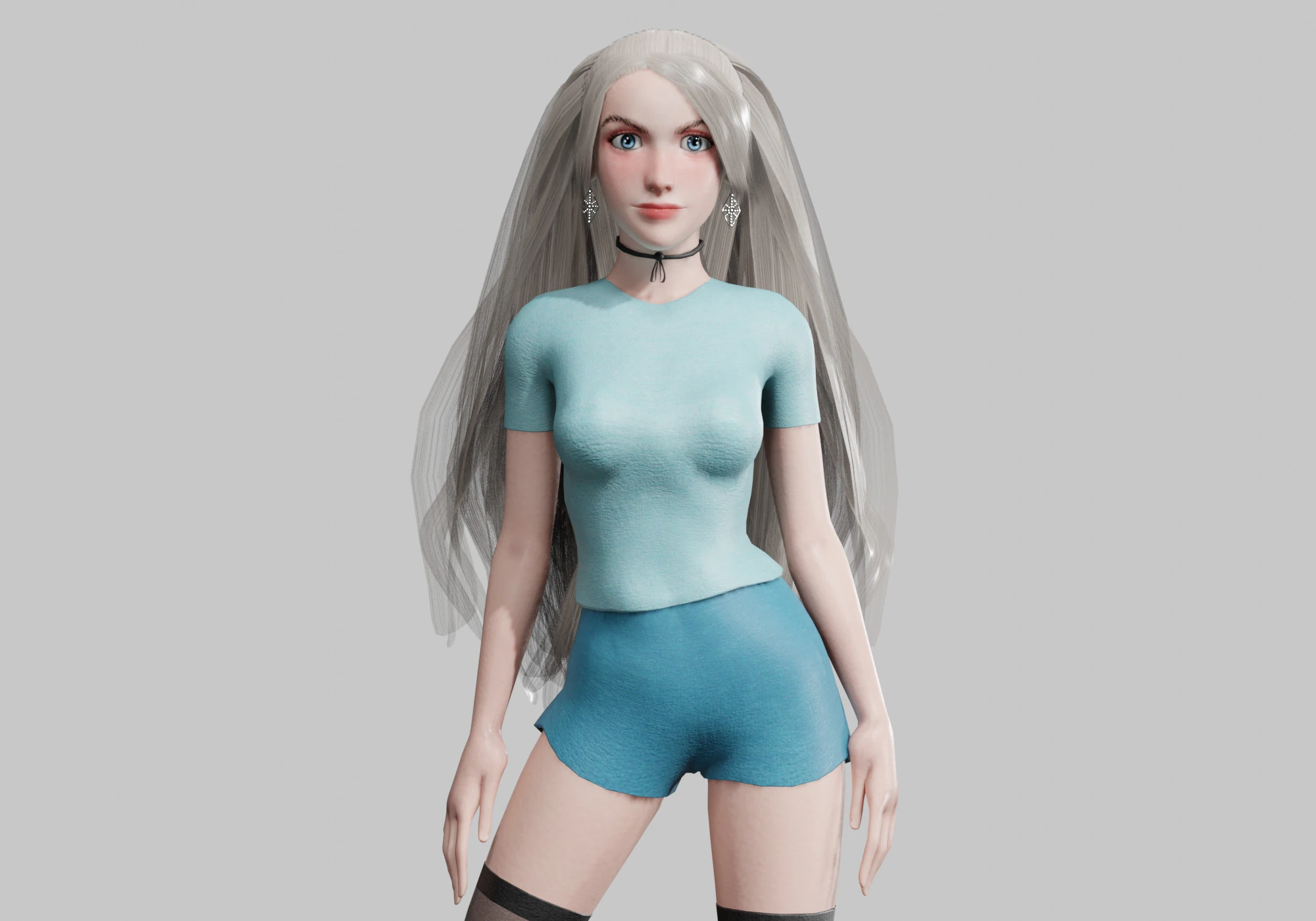 Cartoon Pretty Woman V36714 3D Model .c4d .max .obj .3ds .fbx .stl .blend