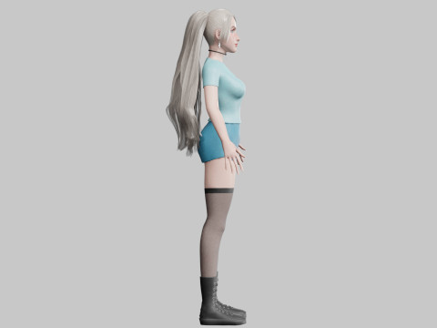 Cartoon Pretty Woman V36714 3D-Modell